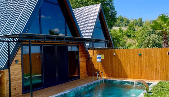 2+1 Heated Private Pool- Lake View - 5 Person Bungalow in Dibektaş in Sakarya