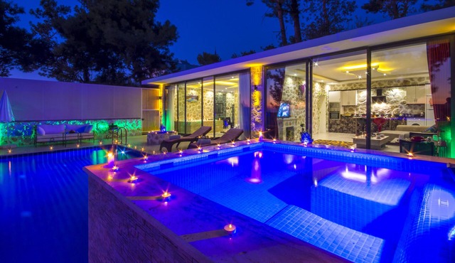 Secluded Luxury Honeymoon Villa in Üzümlü Village , nr. Kalkan, with Indoor Pool