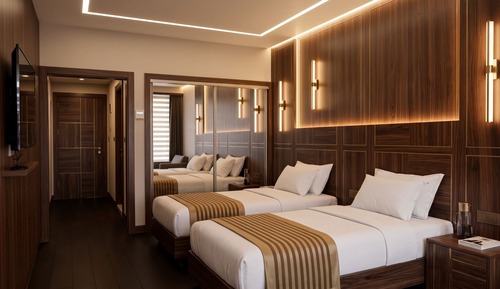 Comfort Room, Roll-in Shower, City View