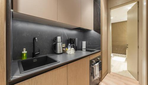 One-Bedroom King Apartment with Sofa Bed and City View