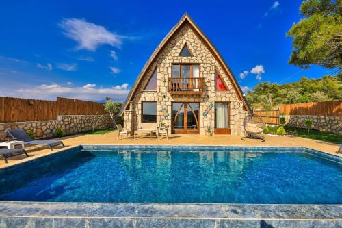 Serene Bungalow Retreat with Private Pool in Ka, Trkiye in Kaş
